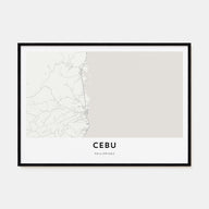 Cebu Map Landscape Poster