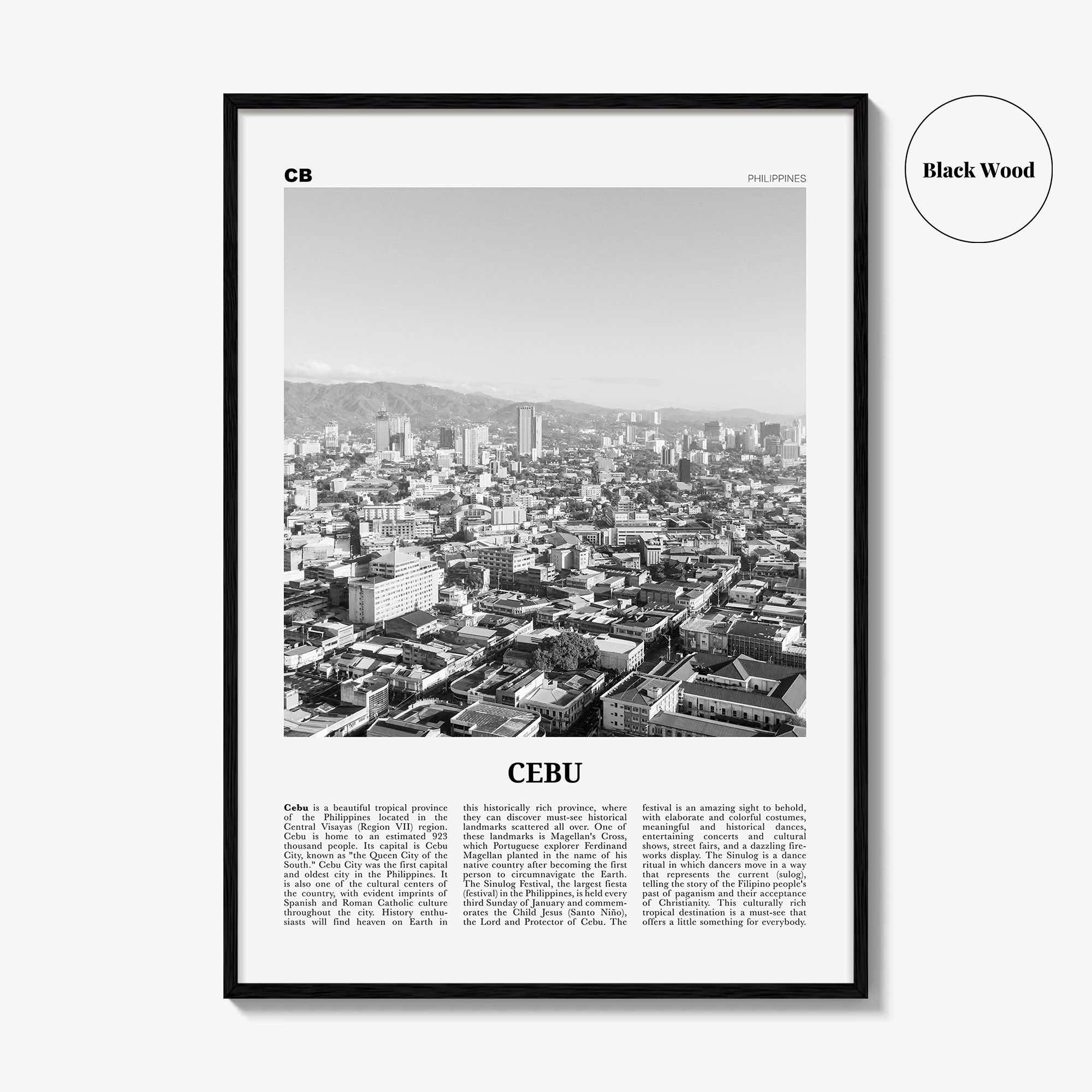 Cebu Print Black and White No 1, Cebu Wall Art, Cebu Poster, Cebu Photo, Cebu Wall Décor, Sugbo, Philippines, Central Visayas