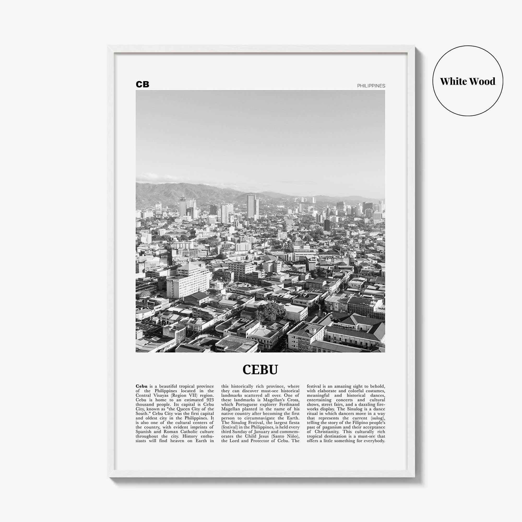 Cebu Print Black and White No 1, Cebu Wall Art, Cebu Poster, Cebu Photo, Cebu Wall Décor, Sugbo, Philippines, Central Visayas