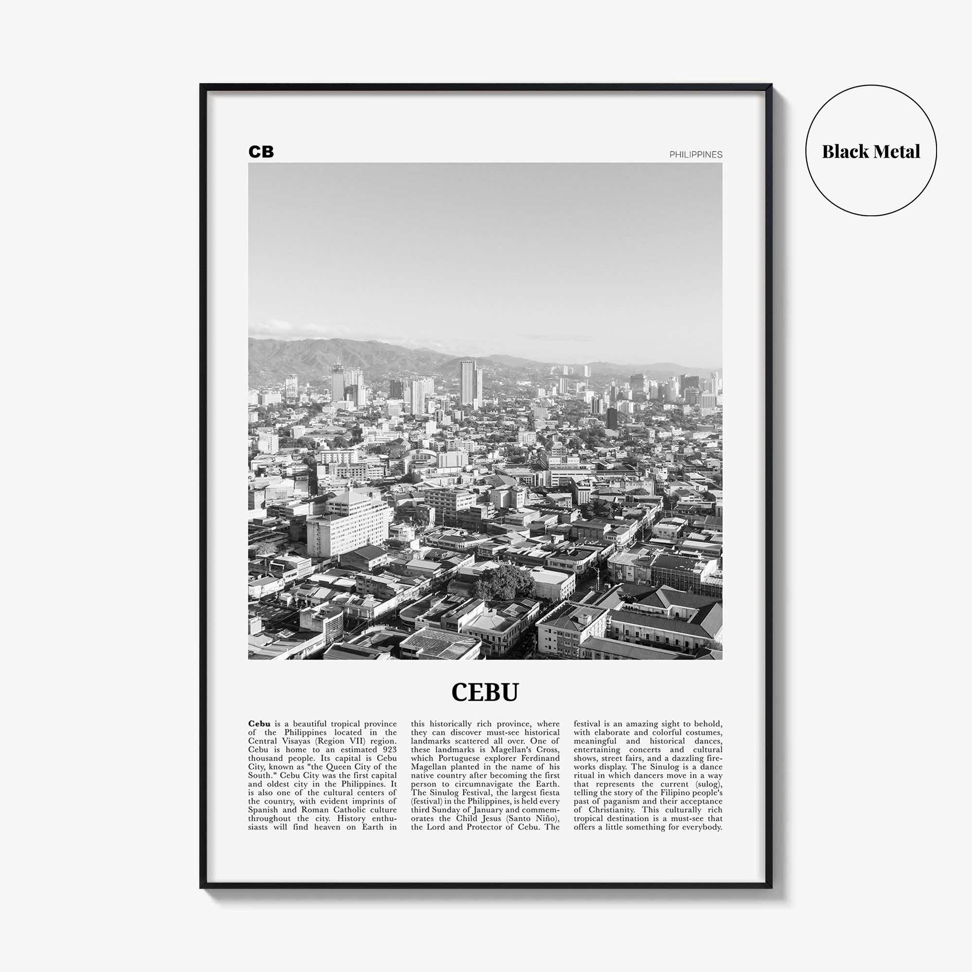 Cebu Print Black and White No 1, Cebu Wall Art, Cebu Poster, Cebu Photo, Cebu Wall Décor, Sugbo, Philippines, Central Visayas
