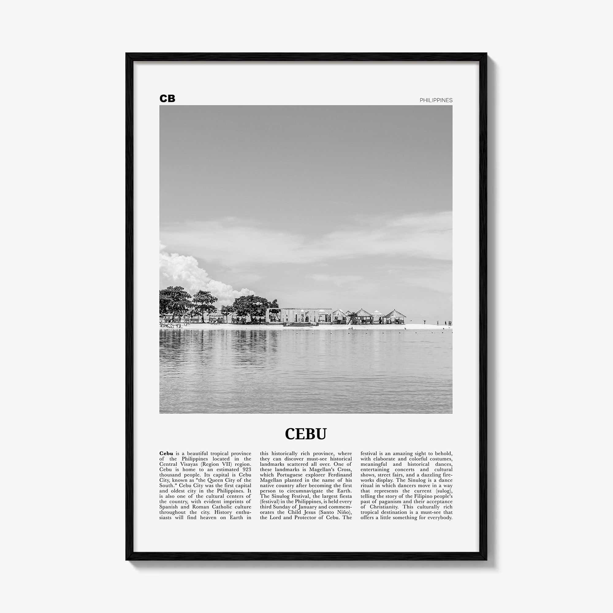 Cebu Print Black and White No 2, Cebu Wall Art, Cebu Poster, Cebu Photo, Cebu Wall Décor, Sugbo, Philippines, Central Visayas
