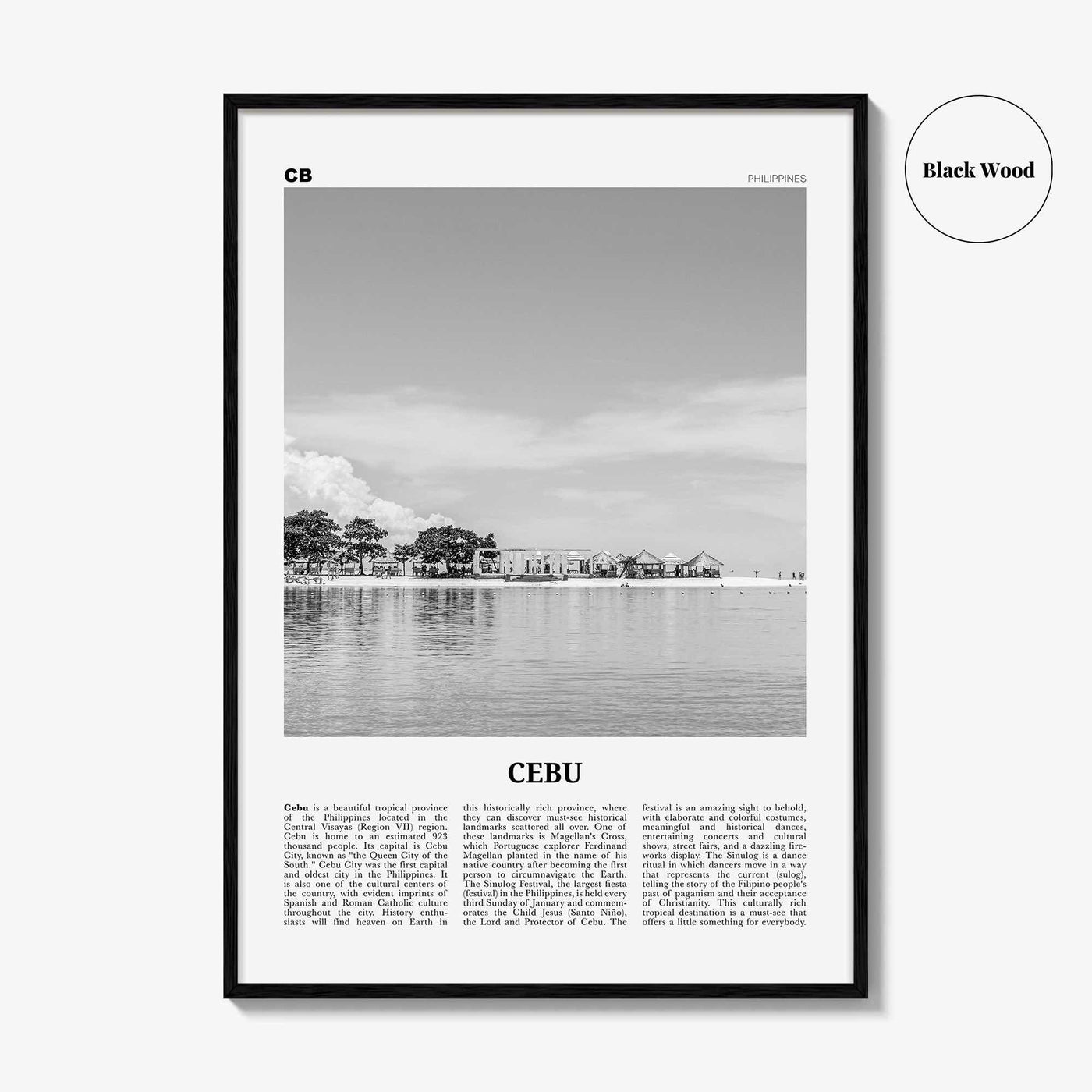 Cebu Print Black and White No 2, Cebu Wall Art, Cebu Poster, Cebu Photo, Cebu Wall Décor, Sugbo, Philippines, Central Visayas
