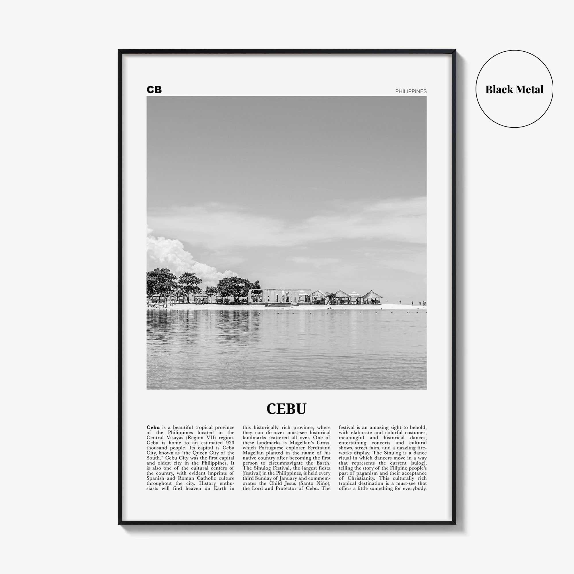 Cebu Print Black and White No 2, Cebu Wall Art, Cebu Poster, Cebu Photo, Cebu Wall Décor, Sugbo, Philippines, Central Visayas