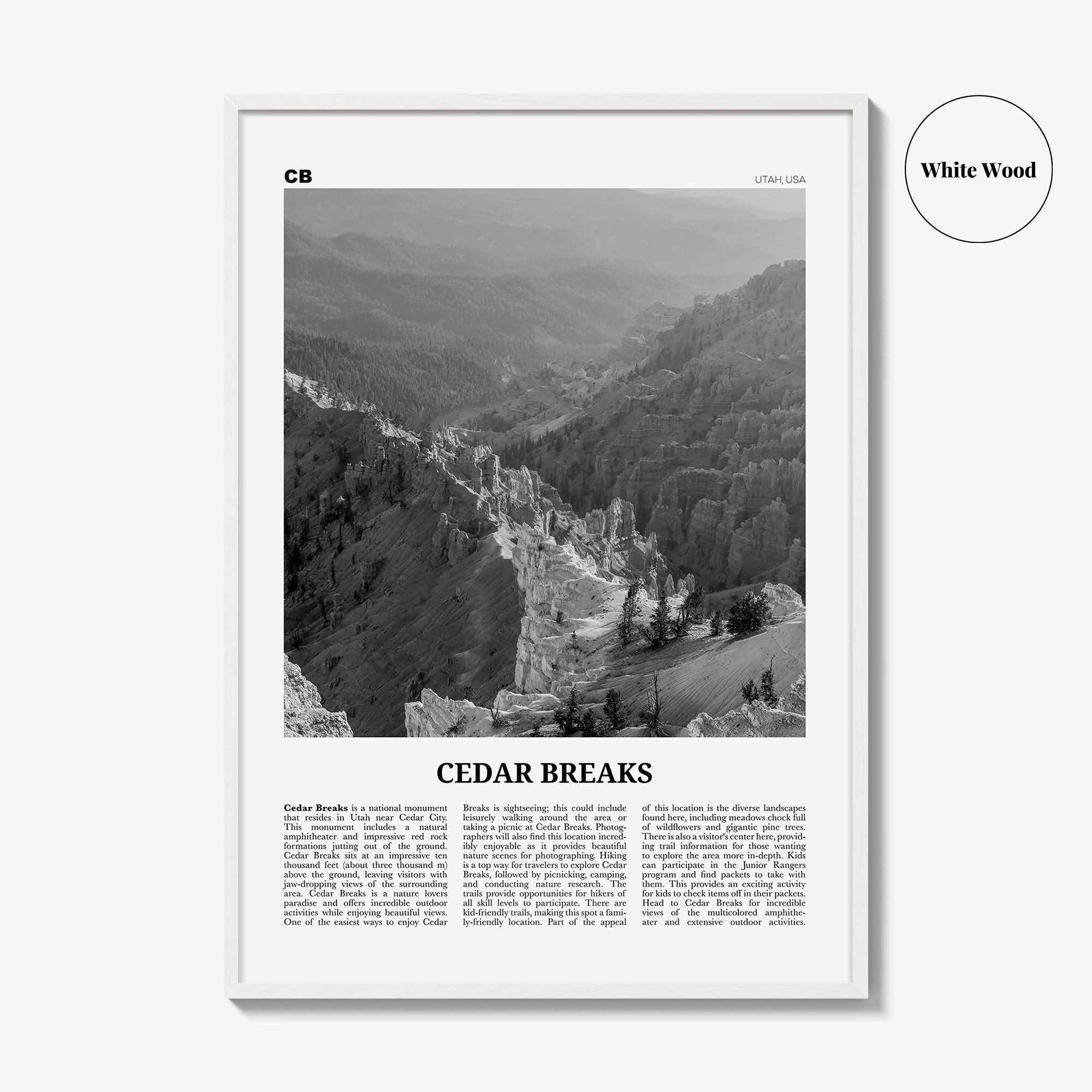 Cedar Breaks National Monument Print Black and White, Cedar Breaks Wall Art, Cedar Breaks Poster, Cedar Breaks Photo, Cedar Breaks, Utah