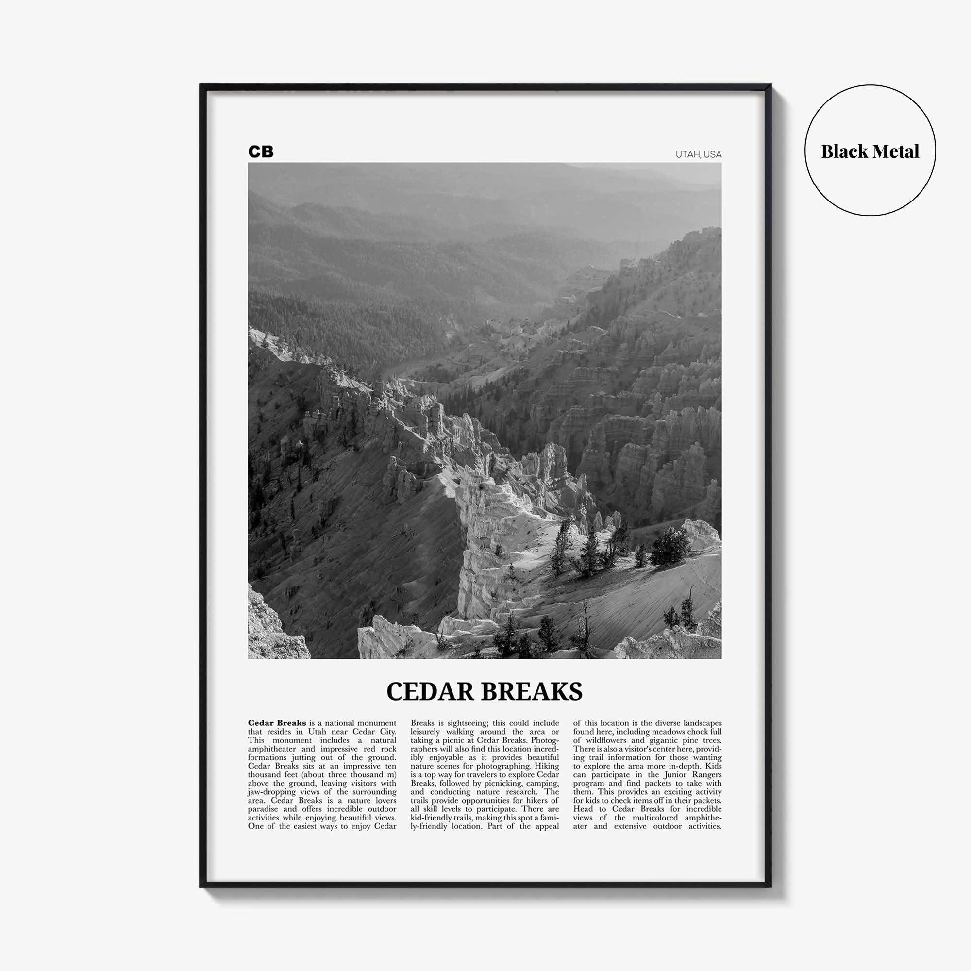 Cedar Breaks National Monument Print Black and White, Cedar Breaks Wall Art, Cedar Breaks Poster, Cedar Breaks Photo, Cedar Breaks, Utah