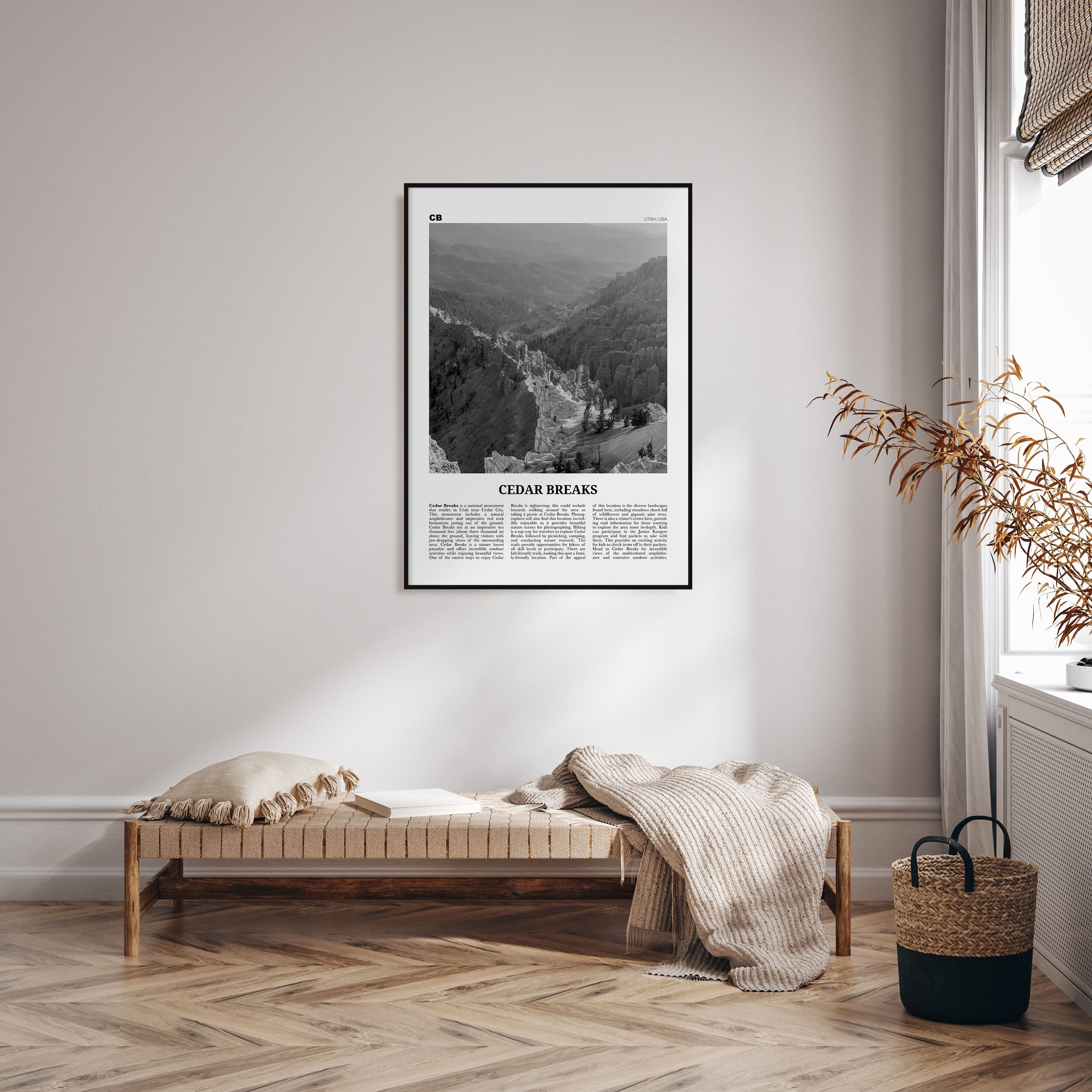 Cedar Breaks National Monument Travel B&W Poster
