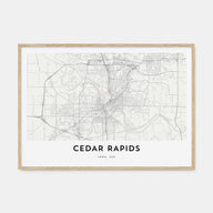 Cedar Rapids Map Landscape Poster