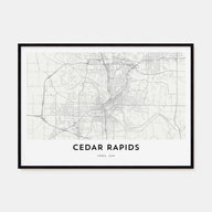 Cedar Rapids Map Landscape Poster