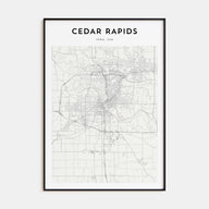 Cedar Rapids Map Portrait Poster
