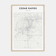 Cedar Rapids Map Portrait Poster