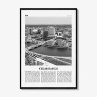 Cedar Rapids Print Black and White, Cedar Rapids Wall Art, Cedar Rapids Poster, Cedar Rapids Photo, Cedar Rapids Wall Décor, Iowa, USA