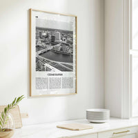 Cedar Rapids Print Black and White, Cedar Rapids Wall Art, Cedar Rapids Poster, Cedar Rapids Photo, Cedar Rapids Wall Décor, Iowa, USA