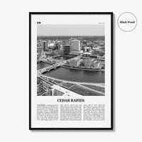 Cedar Rapids Print Black and White, Cedar Rapids Wall Art, Cedar Rapids Poster, Cedar Rapids Photo, Cedar Rapids Wall Décor, Iowa, USA