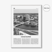 Cedar Rapids Print Black and White, Cedar Rapids Wall Art, Cedar Rapids Poster, Cedar Rapids Photo, Cedar Rapids Wall Décor, Iowa, USA