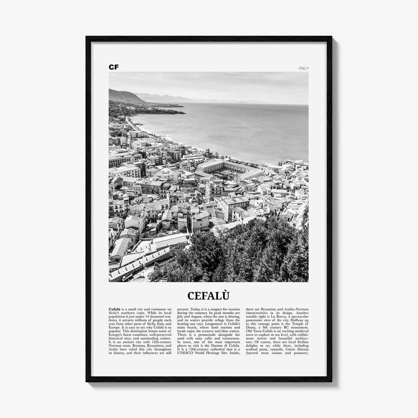 Cefalu Print Black and White, Cefalù Wall Art, Cefalù Poster, Cefalù Photo, Cefalù Wall Décor, Italy, Sicily, Palermo, Italia