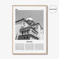 Celaya Print Black and White, Celaya Wall Art, Celaya Poster, Celaya Photo, Celaya Map, Mexico