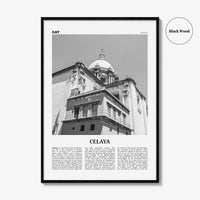 Celaya Print Black and White, Celaya Wall Art, Celaya Poster, Celaya Photo, Celaya Map, Mexico