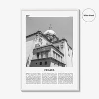 Celaya Print Black and White, Celaya Wall Art, Celaya Poster, Celaya Photo, Celaya Map, Mexico