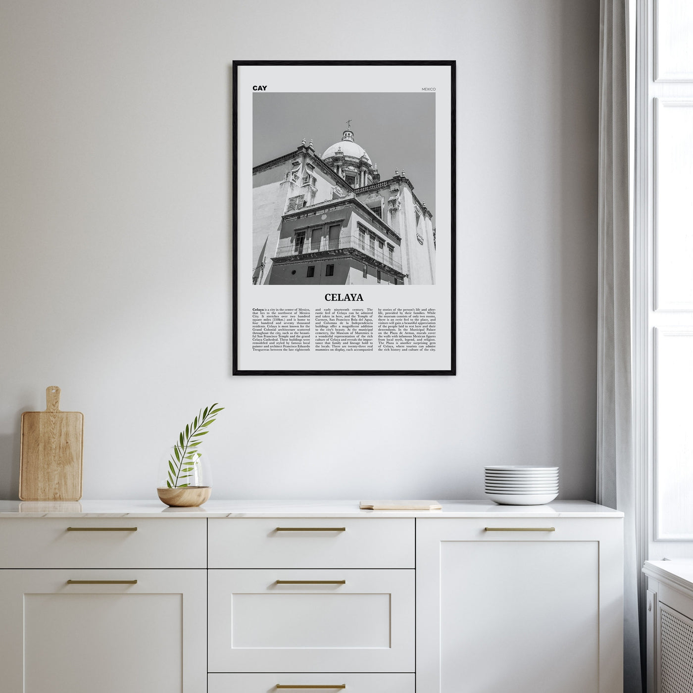 Celaya Travel B&W Poster