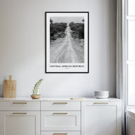 Central African Republic Portrait B&W Poster