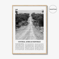 Central African Republic Print Black and White, Central African Republic Wall Art, Central African Republic Poster, Central African Republic