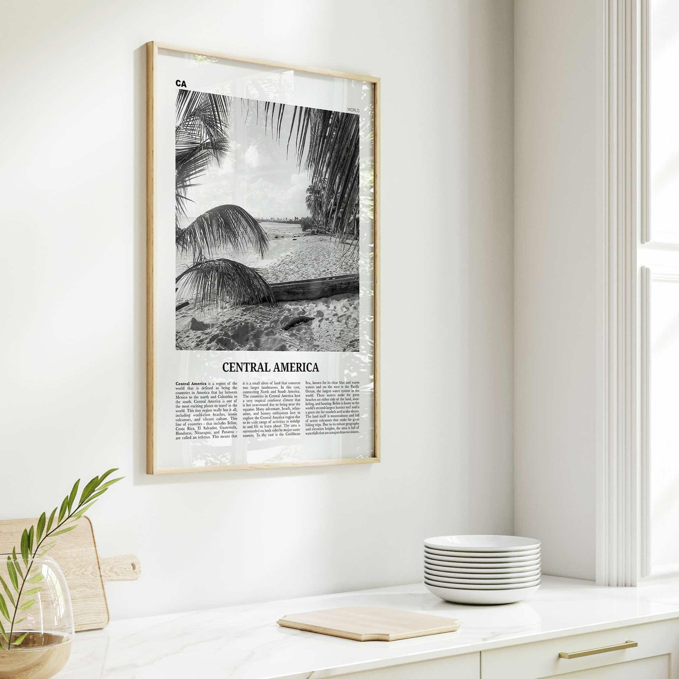Central America Print Black and White, Central America Wall Art, Central America Poster, Central America Photo, Central America Wall Decor