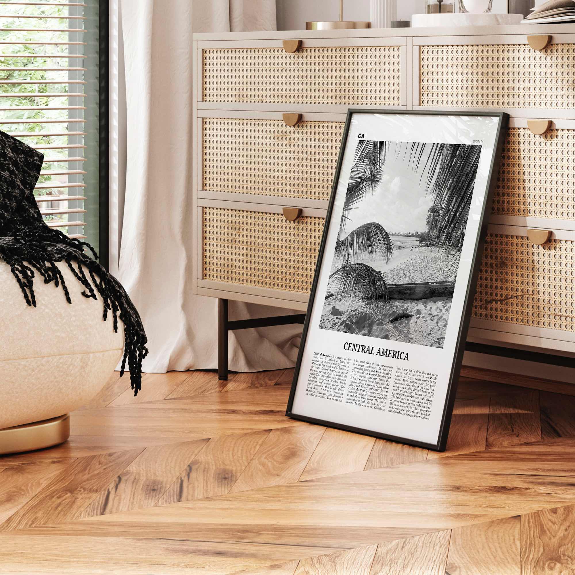 Central America Print Black and White, Central America Wall Art, Central America Poster, Central America Photo, Central America Wall Decor