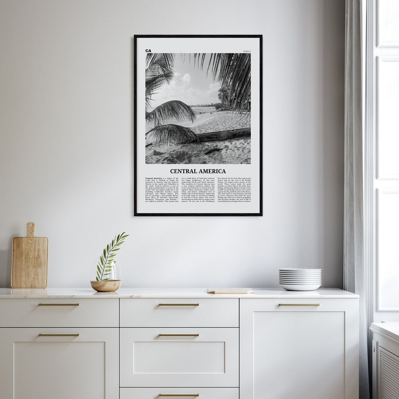 Central America Travel B&W Poster