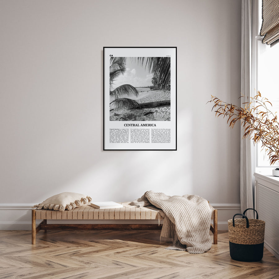 Central America Travel B&W Poster