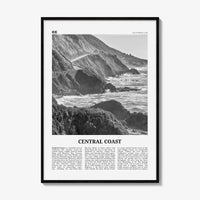 Central Coast Print Black and White, Central Coast Wall Art, Central Coast Poster, Central Coast Photo, Central Coast Décor, California, USA