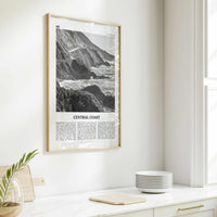 Central Coast Print Black and White, Central Coast Wall Art, Central Coast Poster, Central Coast Photo, Central Coast Décor, California, USA