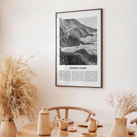 Central Coast Print Black and White, Central Coast Wall Art, Central Coast Poster, Central Coast Photo, Central Coast Décor, California, USA