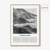 Central Coast Print Black and White, Central Coast Wall Art, Central Coast Poster, Central Coast Photo, Central Coast Décor, California, USA