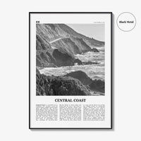 Central Coast Print Black and White, Central Coast Wall Art, Central Coast Poster, Central Coast Photo, Central Coast Décor, California, USA