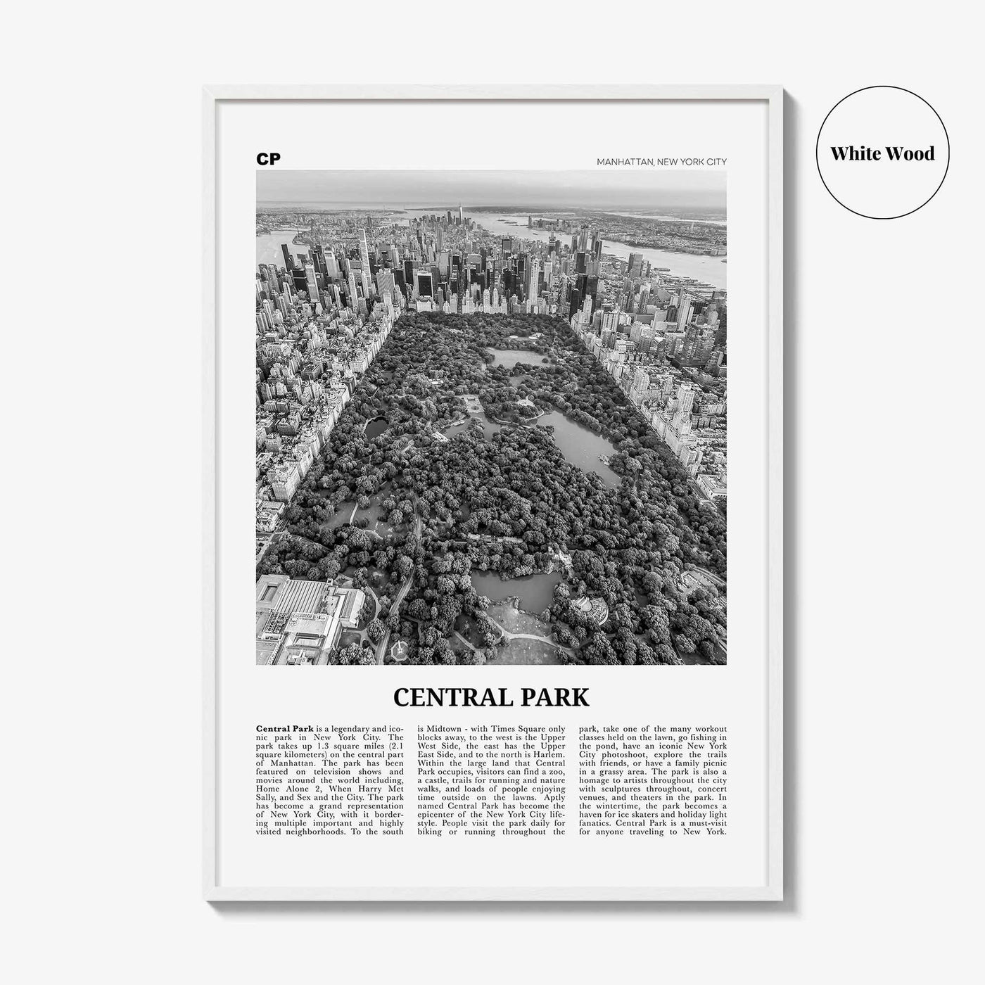 Central Park Print Black and White, Central Park Wall Art, Central Park Poster, Central Park Photo, New York City, USA, United States