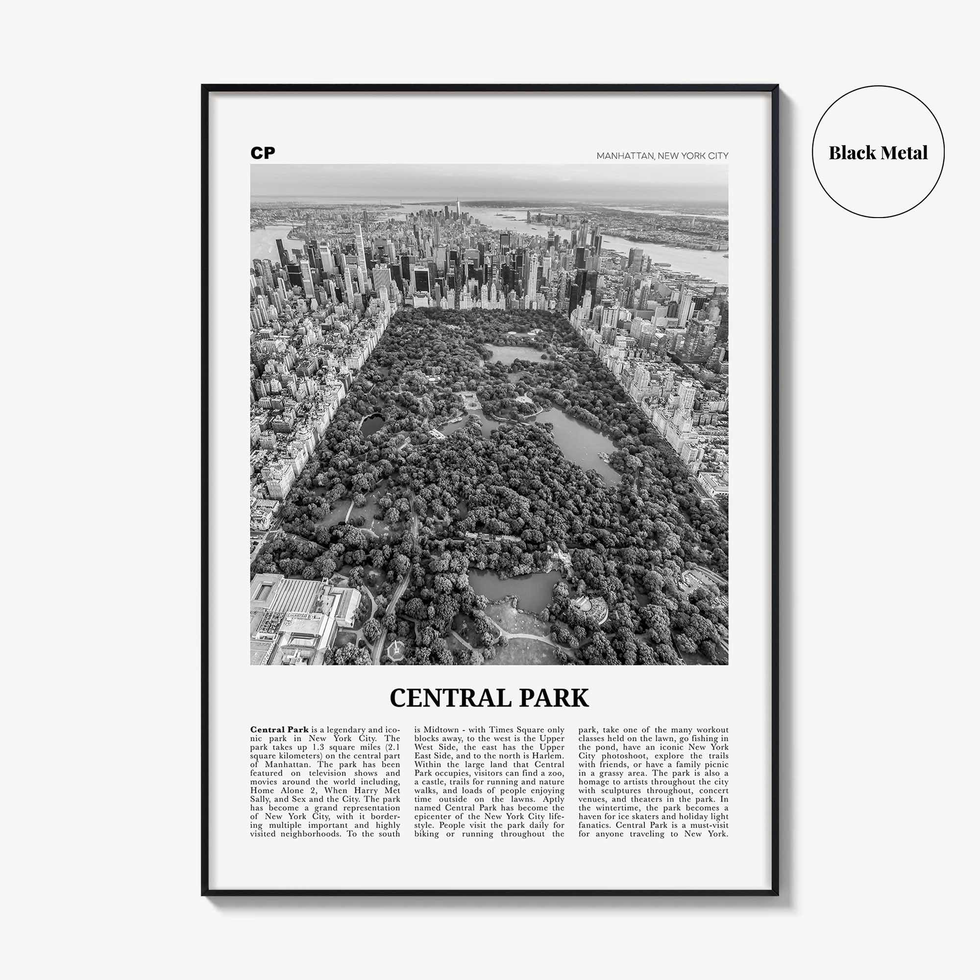Central Park Print Black and White, Central Park Wall Art, Central Park Poster, Central Park Photo, New York City, USA, United States