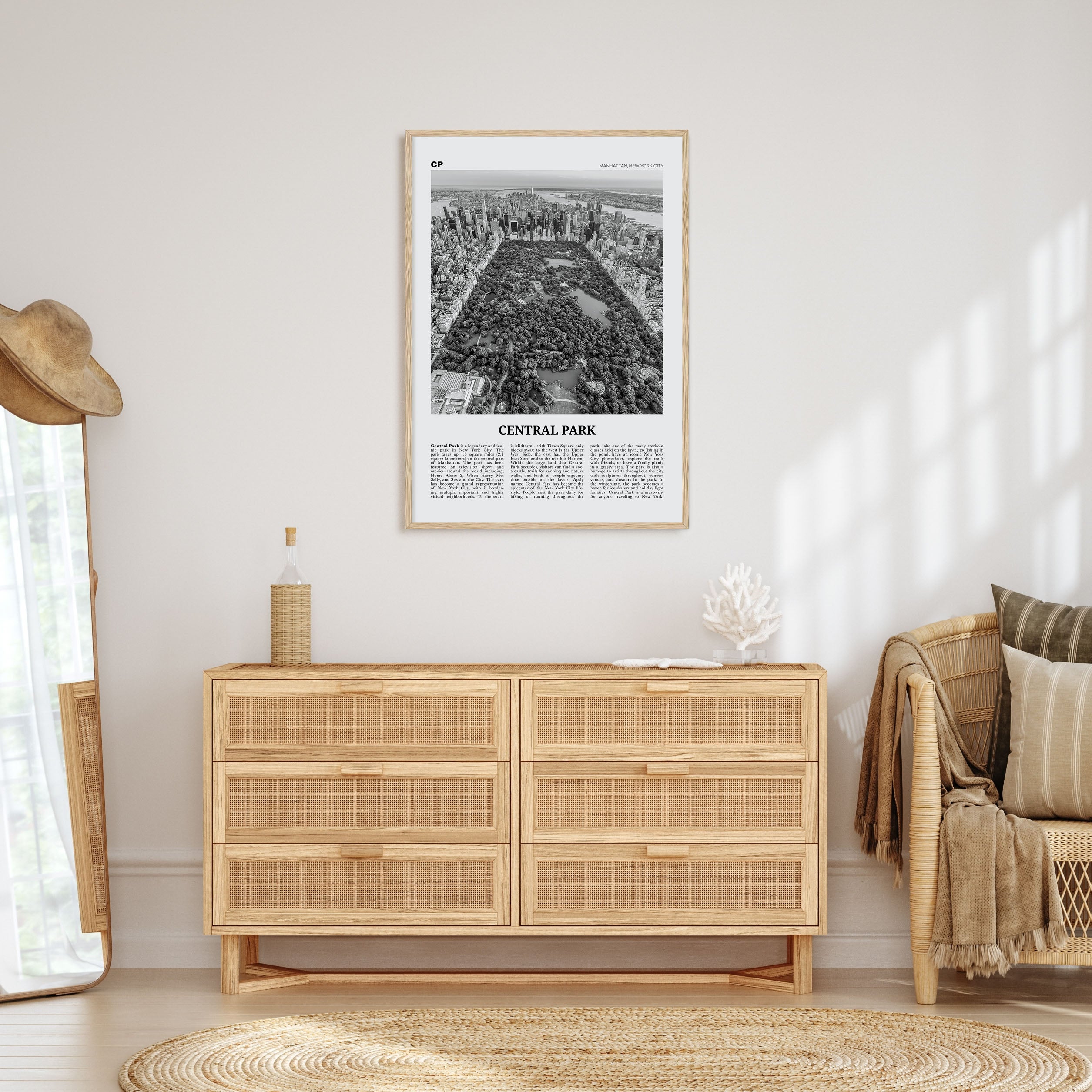Central Park Travel B&W Poster