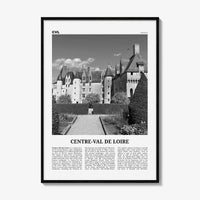 Centre Val De Loire Print Black and White, Centre-Val de Loire Wall Art, Centre-Val de Loire Poster, Centre-Val de Loire Photo, Décor, Map