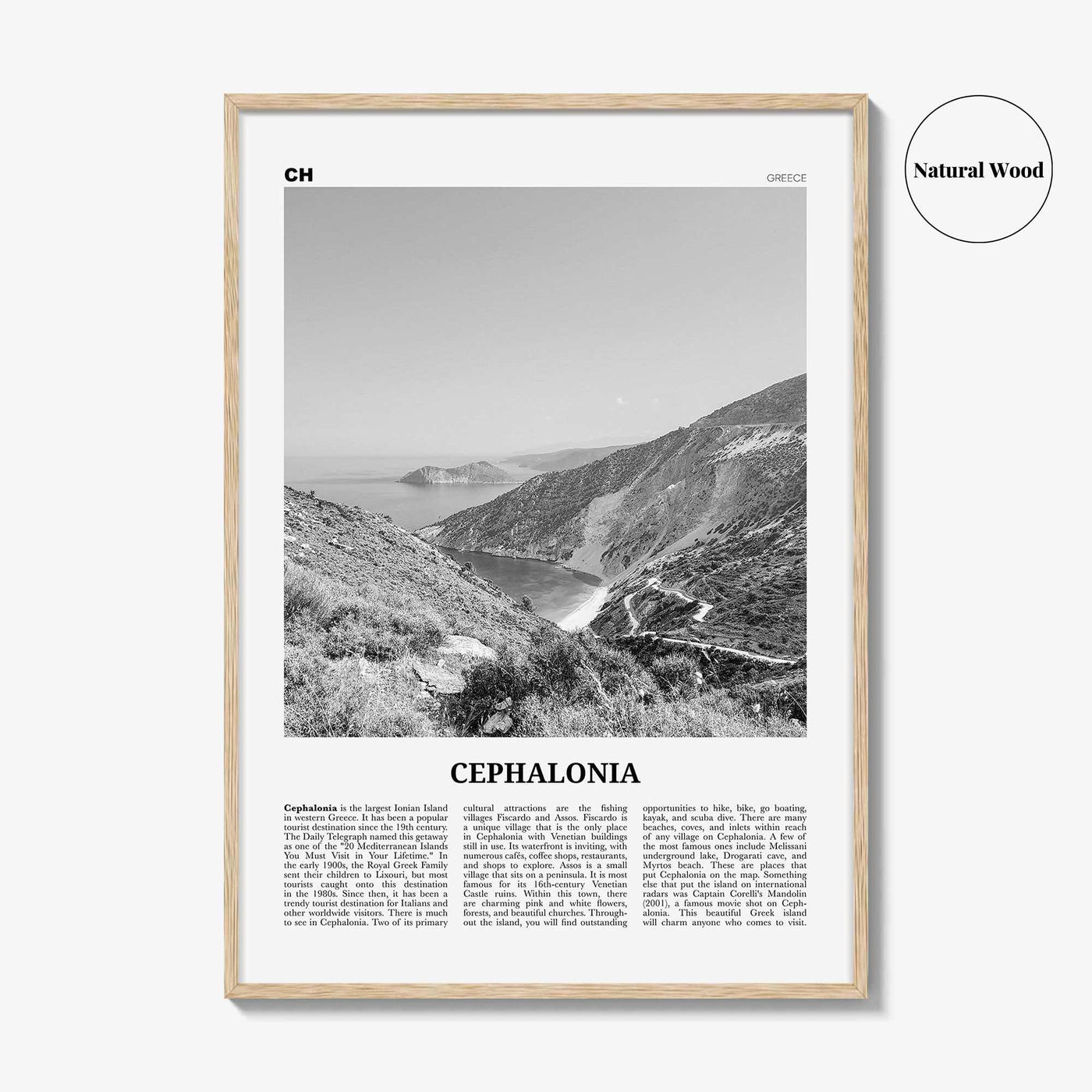 Cephalonia Print Black and White, Cephalonia Wall Art, Cephalonia Poster, Cephalonia Photo, Kefalonia, Greece, Κεφαλονιά, Kefaloniá