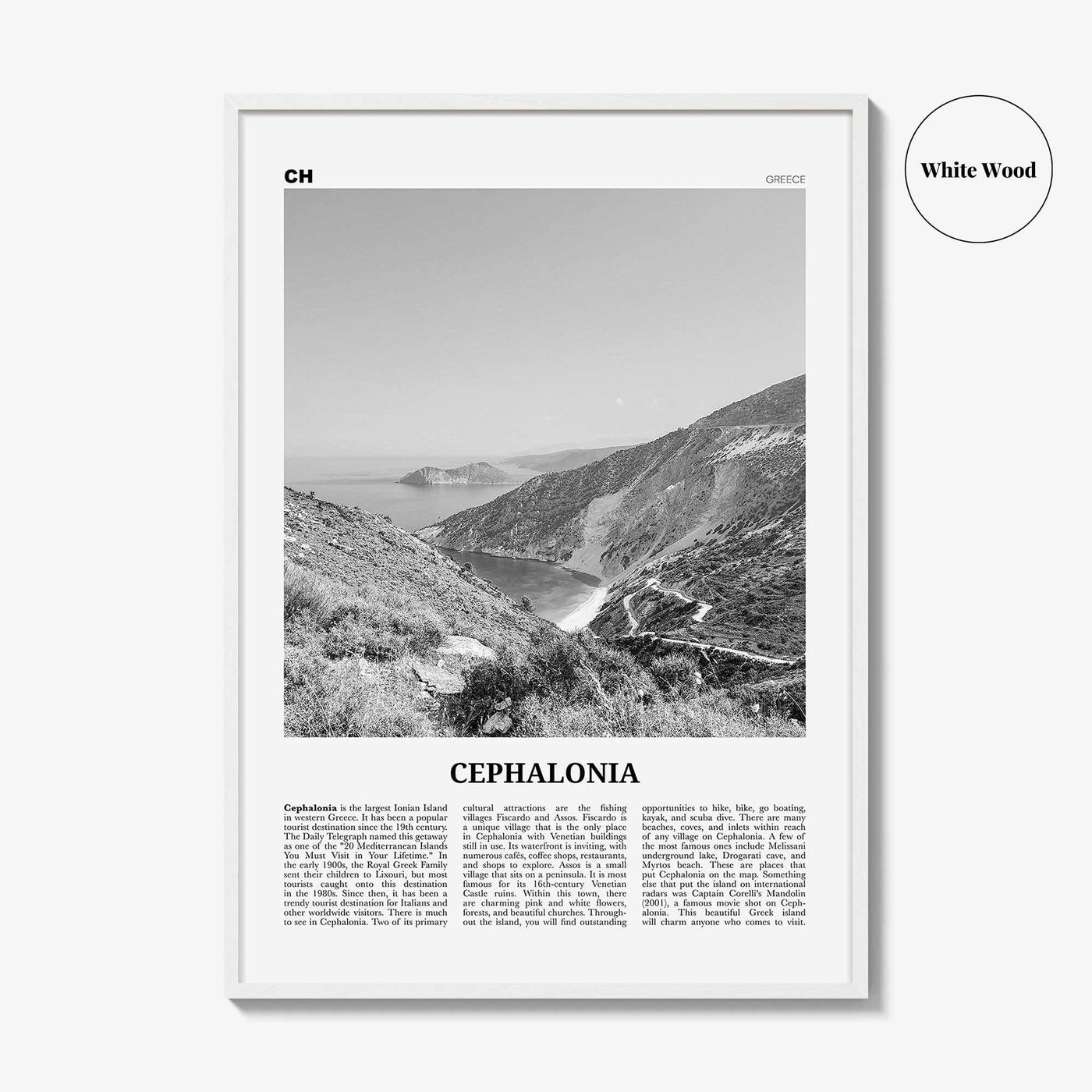 Cephalonia Print Black and White, Cephalonia Wall Art, Cephalonia Poster, Cephalonia Photo, Kefalonia, Greece, Κεφαλονιά, Kefaloniá