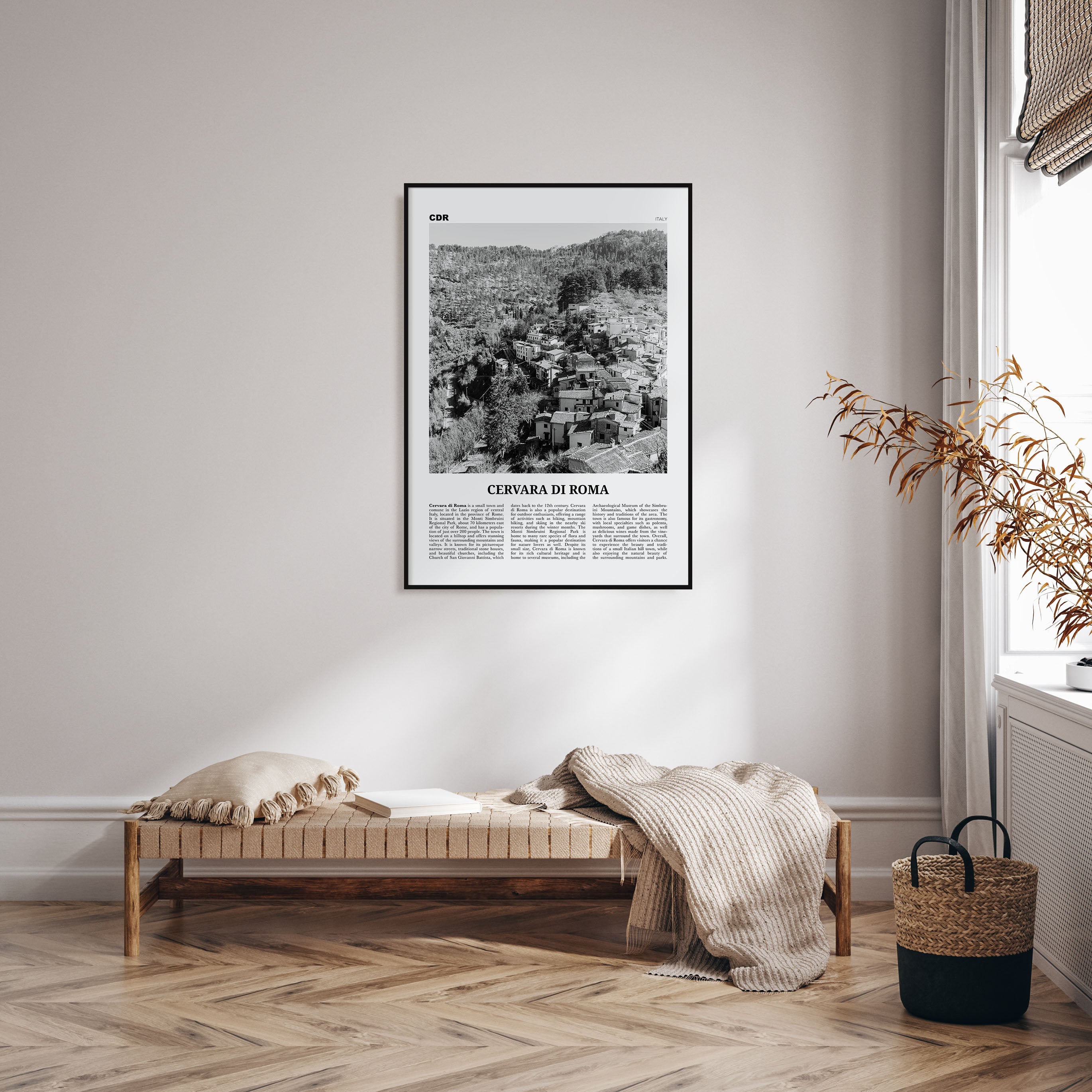 Cervara di Roma Travel B&W Poster