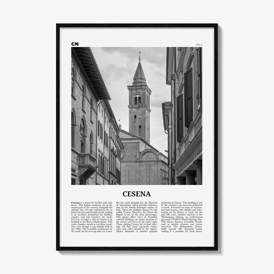 Cesena Print Black and White, Cesena Wall Art, Cesena Poster, Cesena Photo, Cesena Wall Décor, Cesena Map, Italy