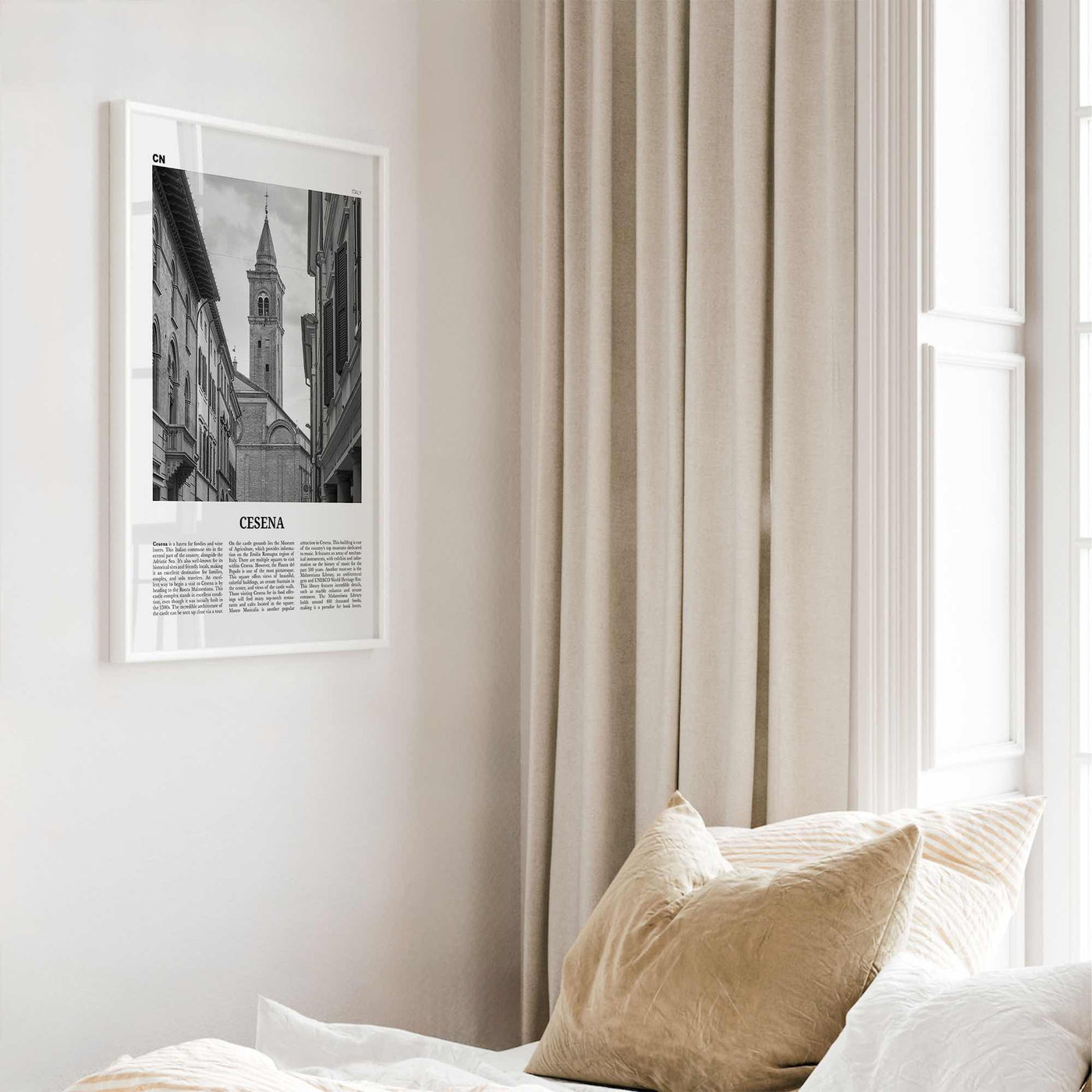 Cesena Print Black and White, Cesena Wall Art, Cesena Poster, Cesena Photo, Cesena Wall Décor, Cesena Map, Italy