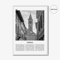 Cesena Print Black and White, Cesena Wall Art, Cesena Poster, Cesena Photo, Cesena Wall Décor, Cesena Map, Italy