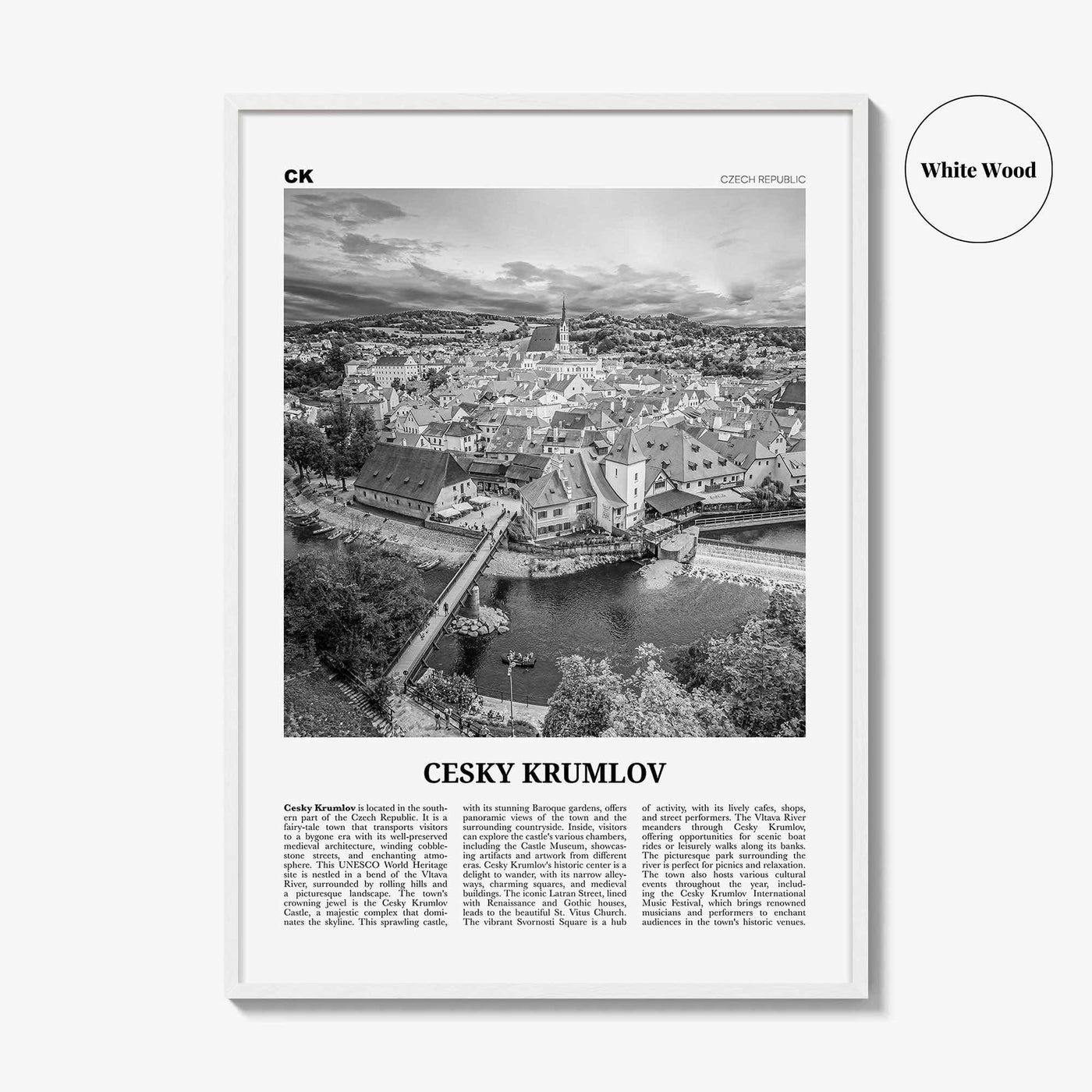 Cesky Krumlov Print Black and White, Cesky Krumlov Art, Cesky Krumlov Poster, Cesky Krumlov Photo, Cesky Krumlov Wall Décor, Czech Republic