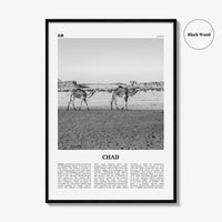 Chad Print Black and White, Chad Wall Art, Chad Poster, Chad Photo, Chad Wall Decor, Country Art Print, Africa