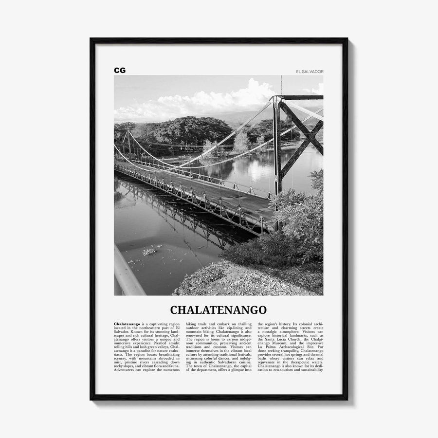 Chalatenango Print Black and White, Chalatenango Wall Art, Chalatenango Poster, Chalatenango Photo, Chalatenango Wall Décor, El Salvador
