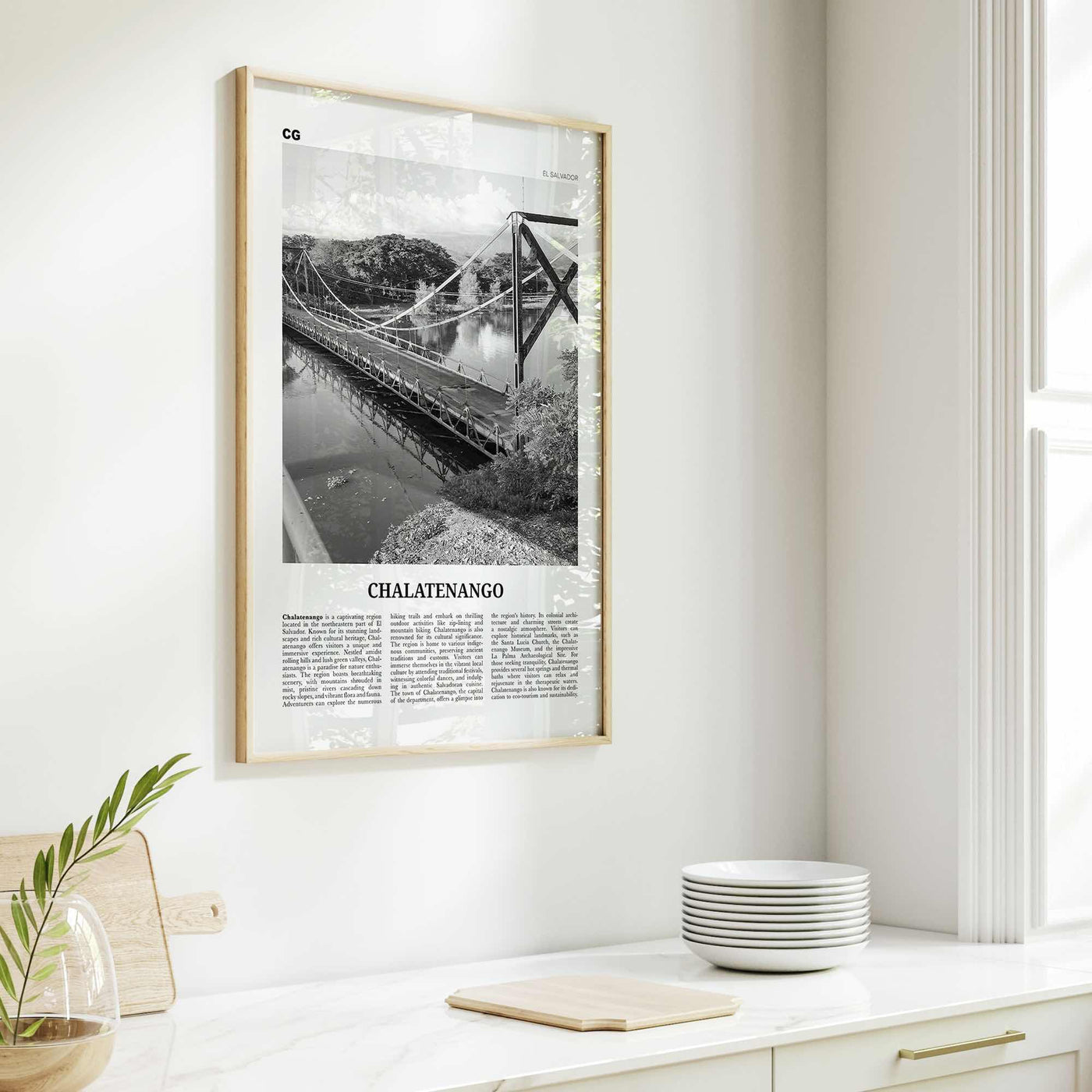 Chalatenango Print Black and White, Chalatenango Wall Art, Chalatenango Poster, Chalatenango Photo, Chalatenango Wall Décor, El Salvador