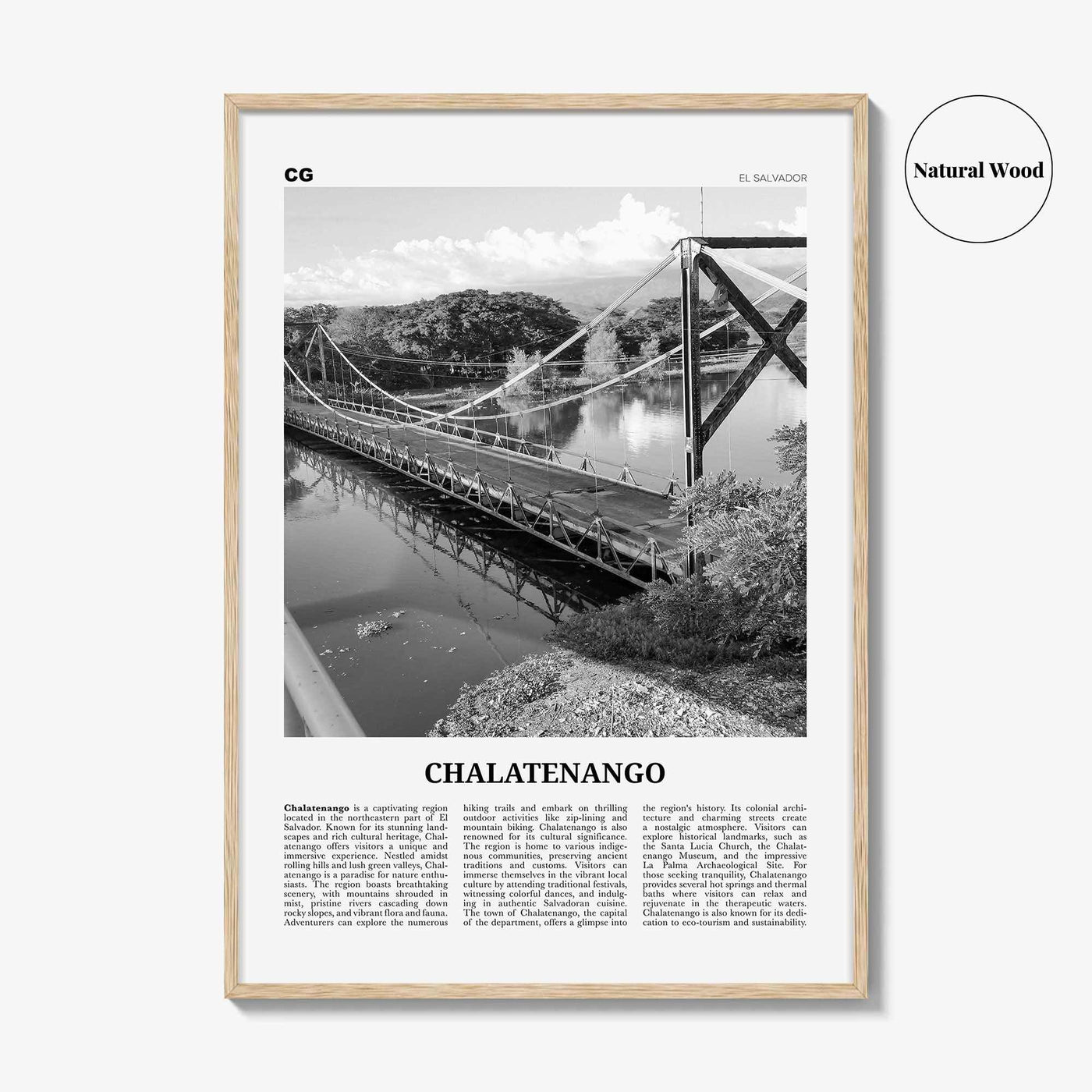 Chalatenango Print Black and White, Chalatenango Wall Art, Chalatenango Poster, Chalatenango Photo, Chalatenango Wall Décor, El Salvador