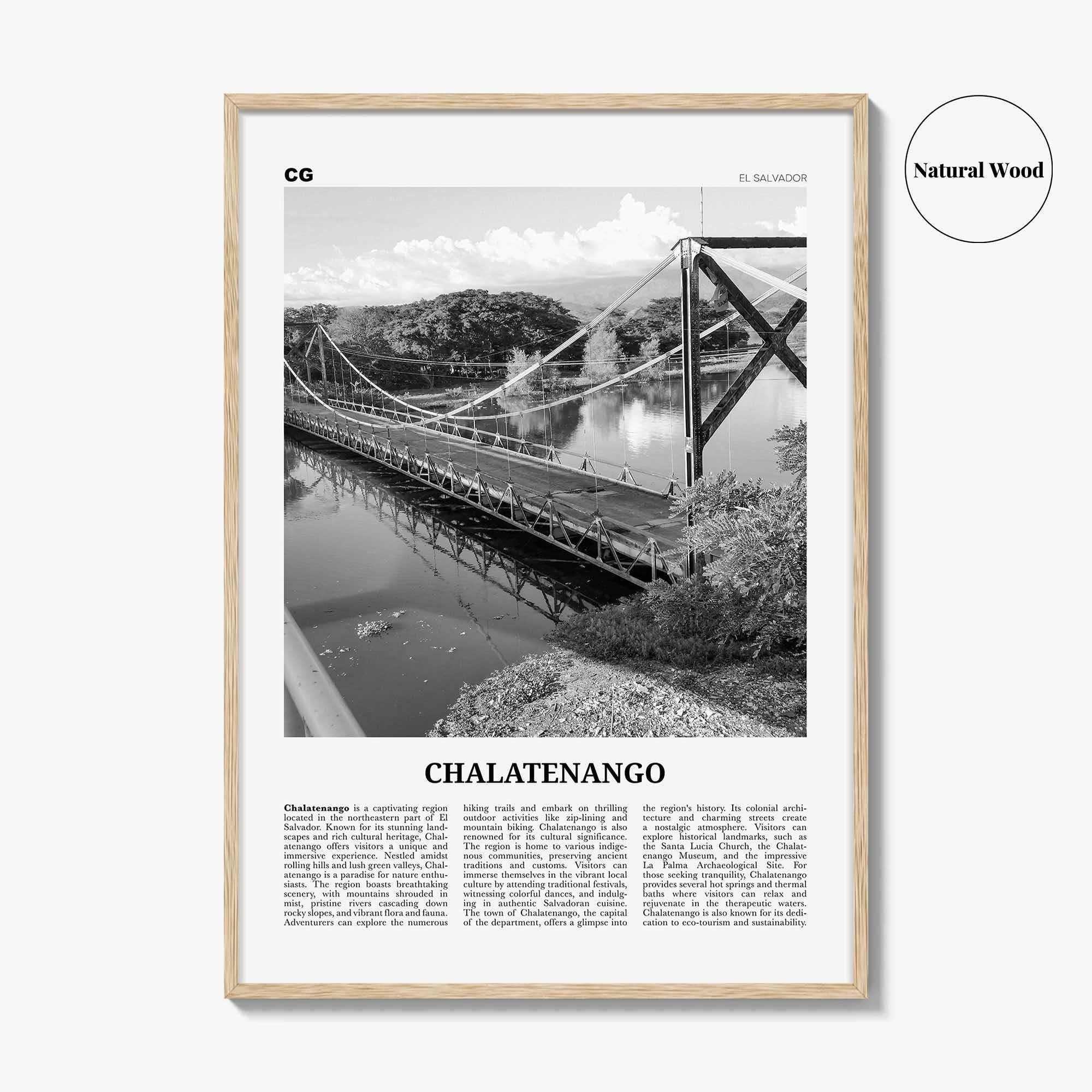 Chalatenango Print Black and White, Chalatenango Wall Art, Chalatenango Poster, Chalatenango Photo, Chalatenango Wall Décor, El Salvador